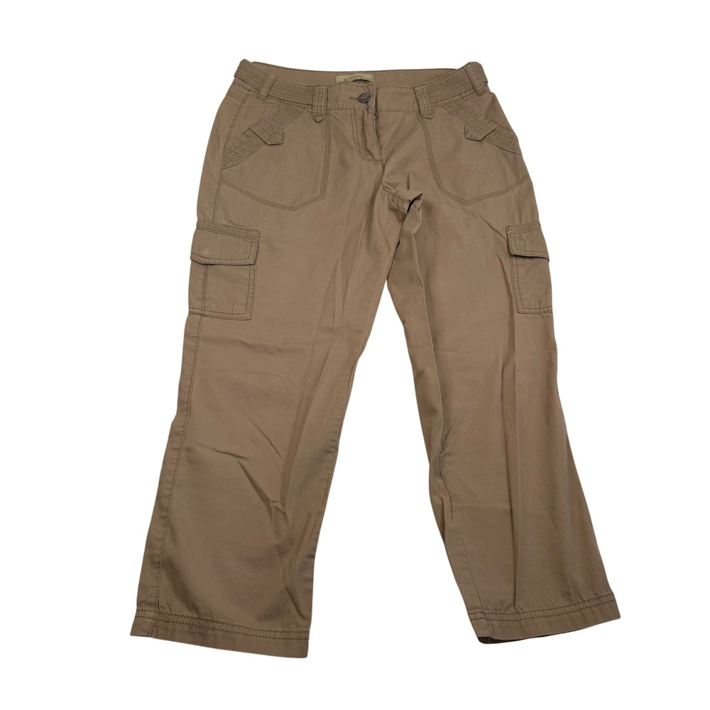 Natural Reflections Tan Khaki Cargo Pants Womens Size 4 Utility Straight Leg